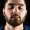Portrait of handsome bearded man with closed eyes
